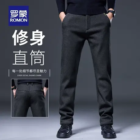 罗蒙磨毛男士休闲裤秋冬厚款2025新款商务百搭西裤长裤子男装N1Z商品大图