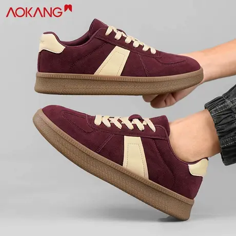 奥康男鞋2025新款秋季休闲运动鞋男韩版本命色阿甘软底增高德训鞋图片