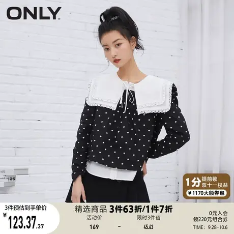 【买5免1】ONLY奥莱夏季小方领设计复古碎花泡泡袖长袖衬衫女商品大图