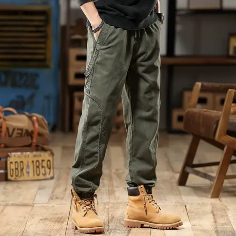 舒适休闲裤水洗蜡染工艺100%精棉碳素磨毛时尚百搭工装裤图片