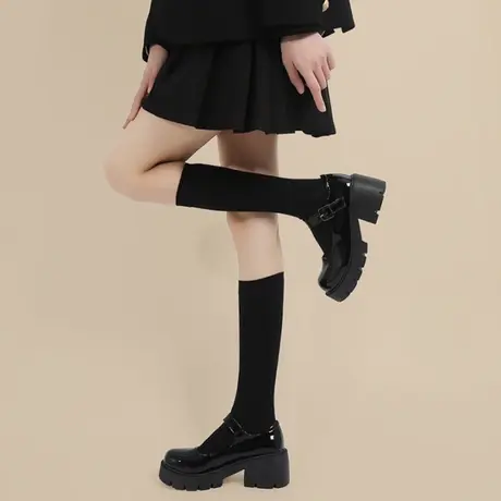 玛丽珍小皮鞋女2022夏季厚底松糕法式粗跟高跟鞋配裙子日系jk单鞋图片