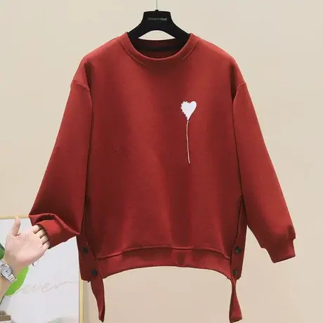 绿色卫衣女春秋薄款圆领宽松韩版设计感小众上衣2023年新款欧洲站商品大图