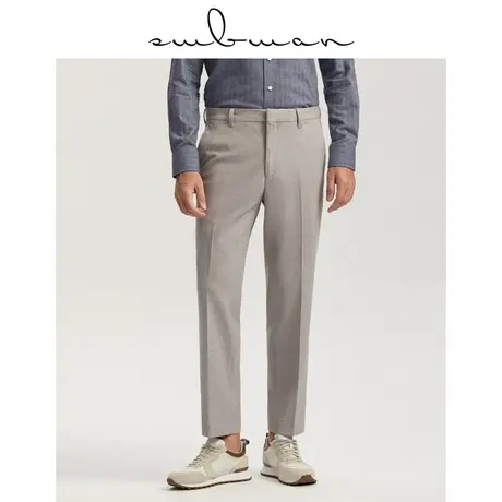 十米布秋冬新款星空纹毛呢西裤商务保暖免烫易打理时尚潮流厚长裤商品大图