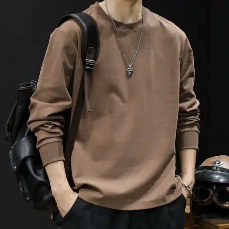 春季长袖t恤男纯棉潮牌大码2024新款男士重磅潮流内搭打底春秋款商品大图