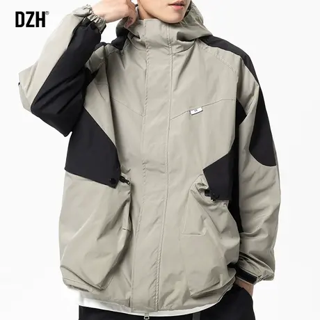 男士工装连帽夹克外套男高级感痞帅秋季男装2023年新款机能冲锋衣商品大图