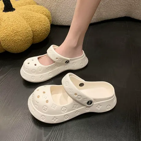 厚底洞洞鞋女士款夏季外穿2025新款防滑增高玛丽珍包头凉拖鞋夏天图片