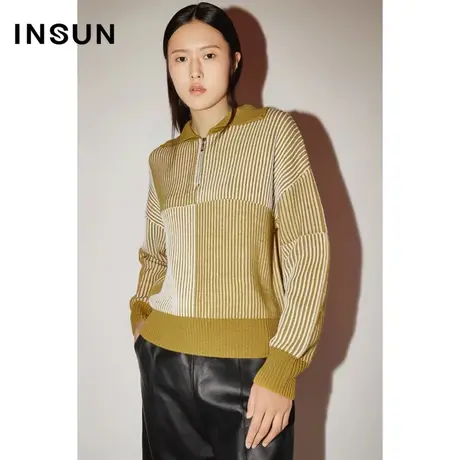 COVER冬季美丽诺羊毛棋盘格休闲毛织衫商品大图