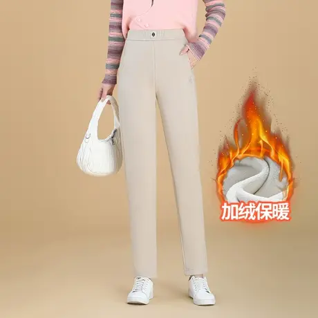 加绒小脚裤高腰显瘦哈伦裤时尚休闲裤秋冬季2023新款韩版长裤子女商品大图