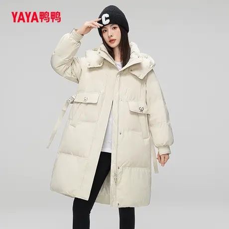 鸭鸭羽绒服女2023年冬季新款秋中长款时尚加厚潮流保暖外套C图片