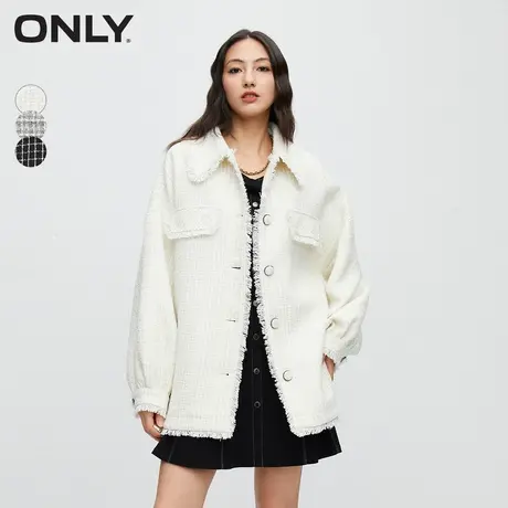 ONLY奥莱2023秋季新款小香风休闲百搭翻领宽松长袖外套女商品大图