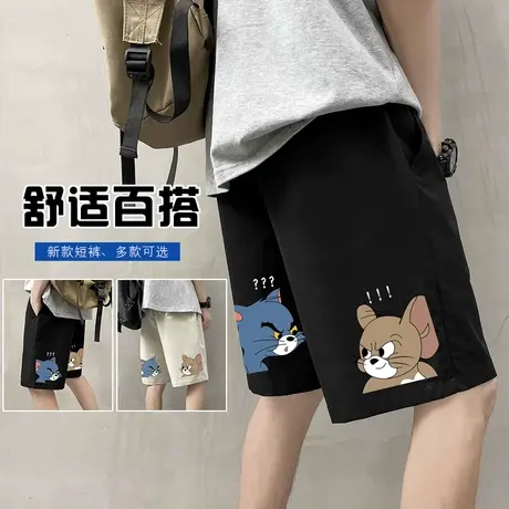 短裤男夏季ins潮流休闲五分宽松薄款大裤衩情侣冰丝速干运动裤子商品大图