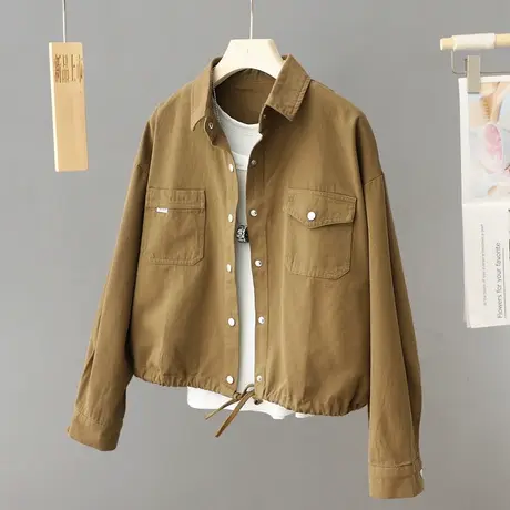 高级感工装牛仔短款外套女装春秋季2024新款爆款夹克休闲上衣秋冬商品大图