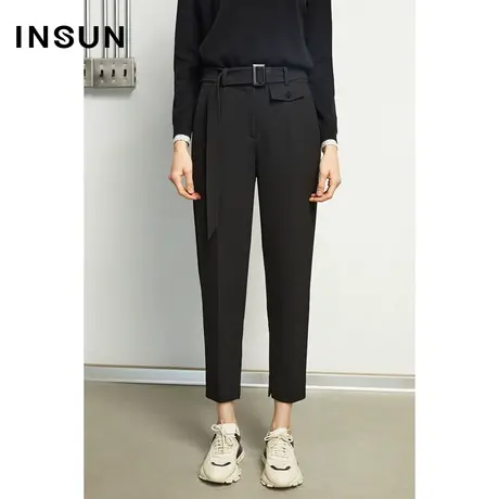 INSUN恩裳冬季直筒腰带西装裤商品大图
