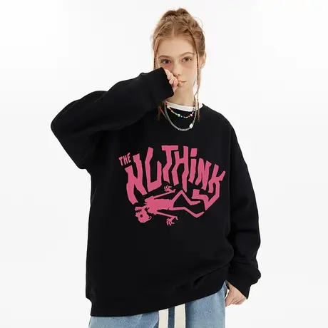 Nuthink潮牌宽松潮流高街美式卫衣冬季男潮2023新款大码上衣男款商品大图