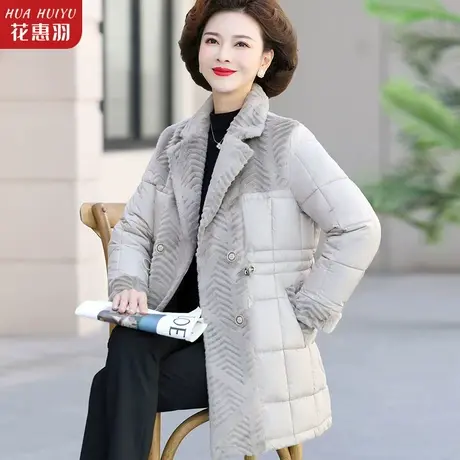 妈妈冬装加厚羽绒棉服时尚冬款洋气中老年女冬季洋气时尚棉袄外套商品大图