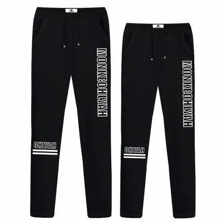 Ohlyah品牌休闲长裤男女情侣装2023春新品印花字母英文小脚裤大码商品大图