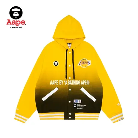Aape联名NBA男装秋冬篮球球队渐变潮流连帽卫衣外套9626XXJ商品大图