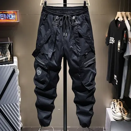 美式工装裤男潮牌复古大口袋吊带裤小脚百搭休闲男士长裤子男宽松商品大图