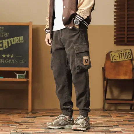 秋冬季时尚男裤潮流男款裤子男士大码时尚休闲裤百搭水洗工装裤商品大图