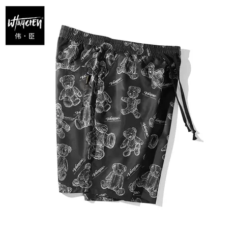 伟臣潮牌大码男装夏季印花休闲短裤男胖子加肥加大款宽松五分裤男商品大图