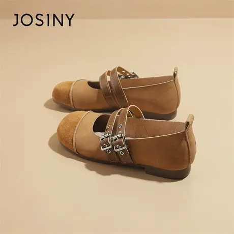 Josiny/卓诗尼法式玛丽珍女鞋2024春季新款轻便一脚蹬软底勃肯鞋商品大图