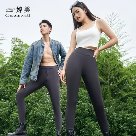 婷美鲨鱼芭比裤加厚加绒冬季外卖骑手机车防风保暖裤男款打底裤女图片