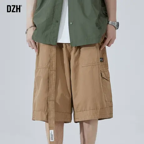 男士卡其色休闲短裤男夏季五分裤潮牌裤子夏天男款运动大裤衩中裤商品大图