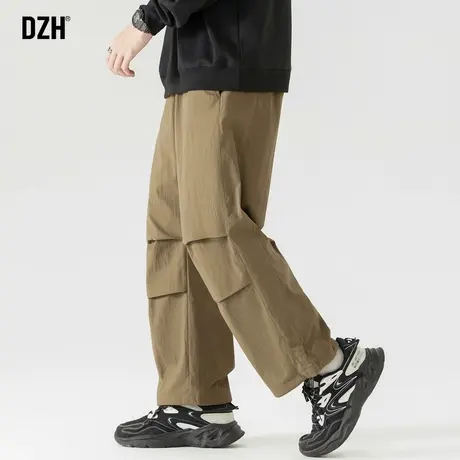 男士美式机能工装裤男直筒宽松秋季大码男裤2023年新款户外冲锋裤商品大图