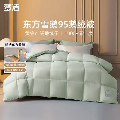 梦洁羽绒被95白鹅绒春秋被加厚保暖冬被抗菌高蓬松被子2025年新款图片