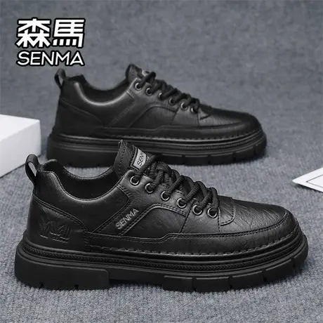 森马男鞋秋季运动板鞋男士休闲皮鞋上班工作防水防滑厨师劳保潮鞋商品大图