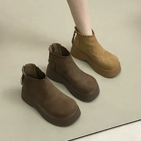 厚底增高勃肯靴子女2025秋季新款网红爆款百搭马丁靴气质时尚短靴商品大图