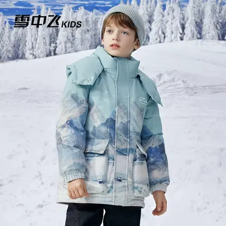 雪中飞童装儿童羽绒服男童冬季新款中大童洋气印花加厚女童羽绒服图片