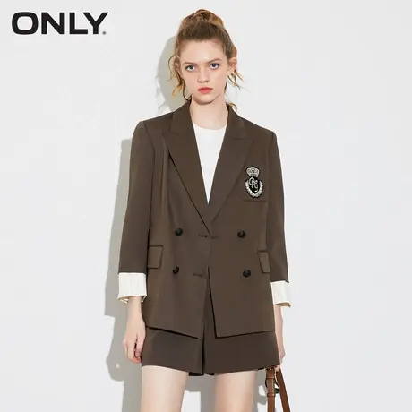ONLY奥莱夏季时尚百搭学院风拼接袖口西服外套女图片