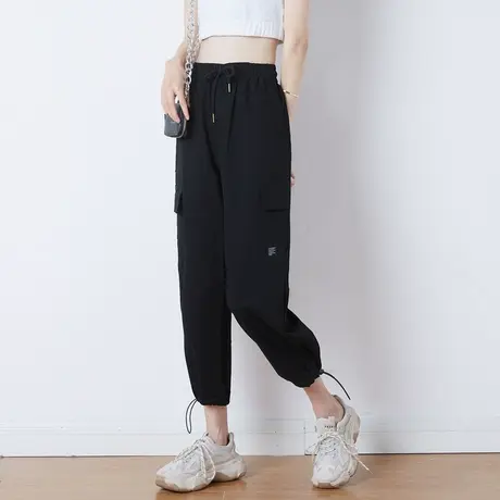 唐狮春秋新款休闲长裤抽绳束脚女休闲裤宽松休闲日常图片
