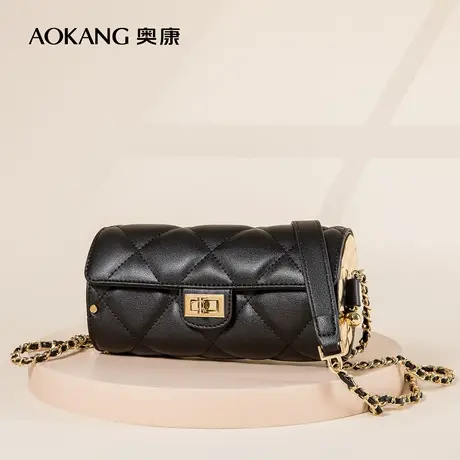 奥康女包小香风包包新款高级感时尚潮流菱格链条女包单肩斜挎包商品大图