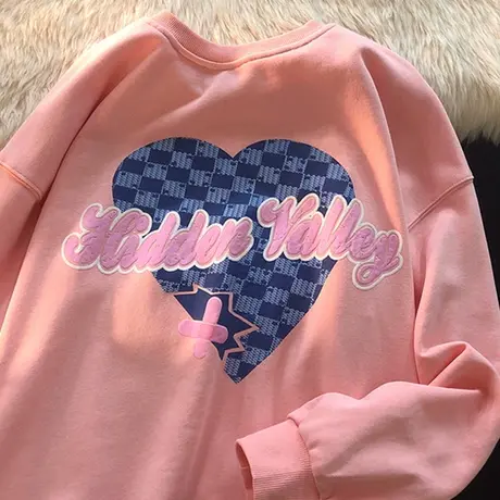 美式vintage卫衣女2021宽松韩版ins超火上衣bf慵懒风春秋薄款外套商品大图