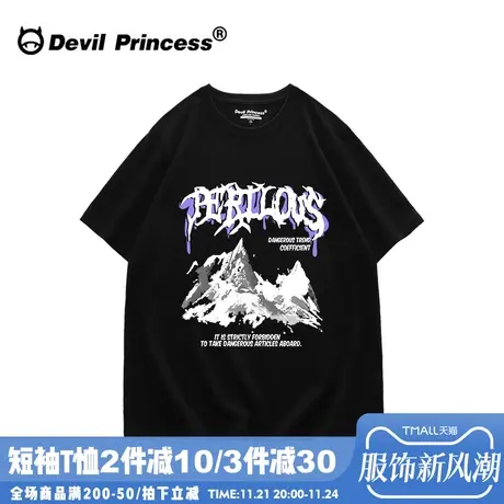 高街潮短袖t恤ins欧美oversize情侣美式复古hiphop炸街上衣女潮牌图片