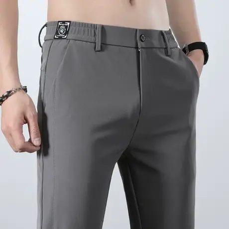 夏季轻薄款高端弹力运动西裤男士修身小脚休闲长裤子夏天2024新款商品大图