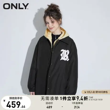 ONLY奥莱夏季休闲字母设计宽松单排扣长袖外套女商品大图