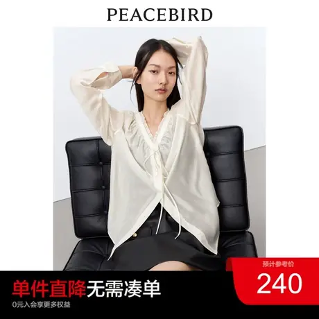 太平鸟 2023年春季法式慵懒风气质衬衫女士小众设计感上衣奥莱商品大图