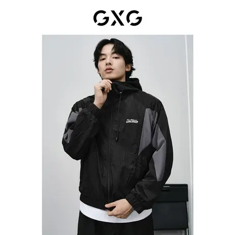 GXG男装 时尚户外休闲夹克男撞色拼接设计夹克男士外套24春季新品图片