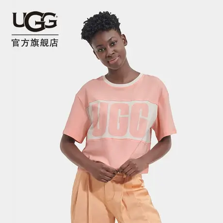 UGG夏季女士服饰舒适休闲大LOGO款圆领短袖T恤 1136881商品大图