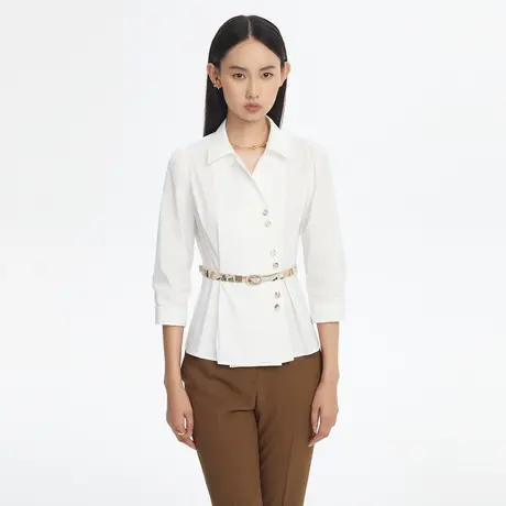 LANCY/悦朗姿女士衬衫春季新款女士设计感小众职业衫商场同款图片