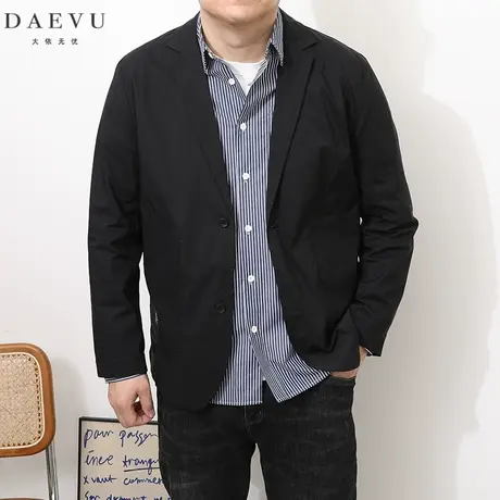 DAEVU春新款日韩系潮胖大号加肥加大码男士短款商务休闲西服外套图片