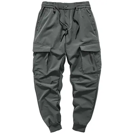 VIP工装裤男潮牌ins机能风抽绳束脚裤春秋速干运动裤坠感休闲裤子图片