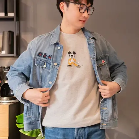 LEE23春夏Disney联名牛仔外套男士中洗水色LMT005078101291A03028图片