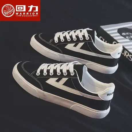 回力帆布鞋女2023春季新款ulzzang学生百搭ins潮透气韩版黑色板鞋商品大图