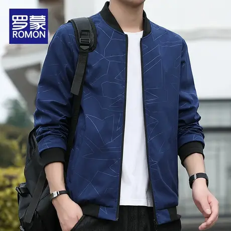 罗蒙外套男春秋季2023新款潮牌男士春秋装棒球服立领夹克休闲上衣商品大图
