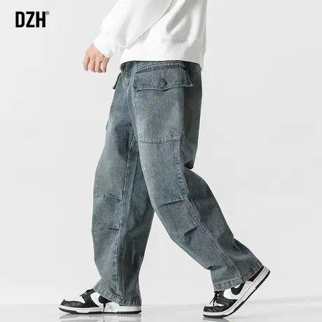 男士工装牛仔裤男宽松直筒秋季休闲长裤2023新款垂感裤子美式高街商品大图