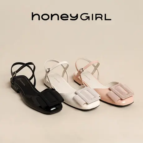 honeyGIRL凉鞋女款夏季外穿2025新款法式低跟女鞋浅口玛丽珍单鞋商品大图